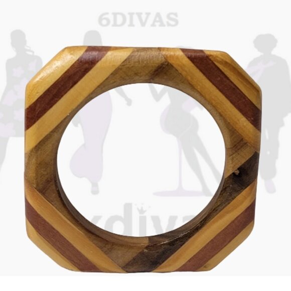 Square Wooden Bangle - Picture 5 of 10